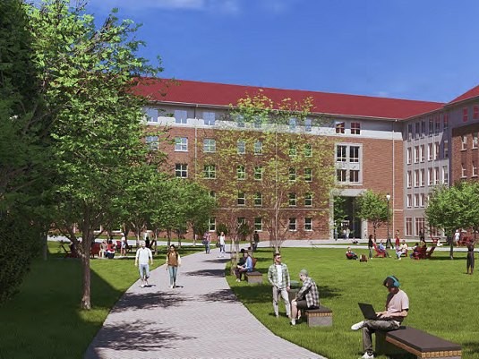 Exterior shot of a residence hall at the University of Mississippi.