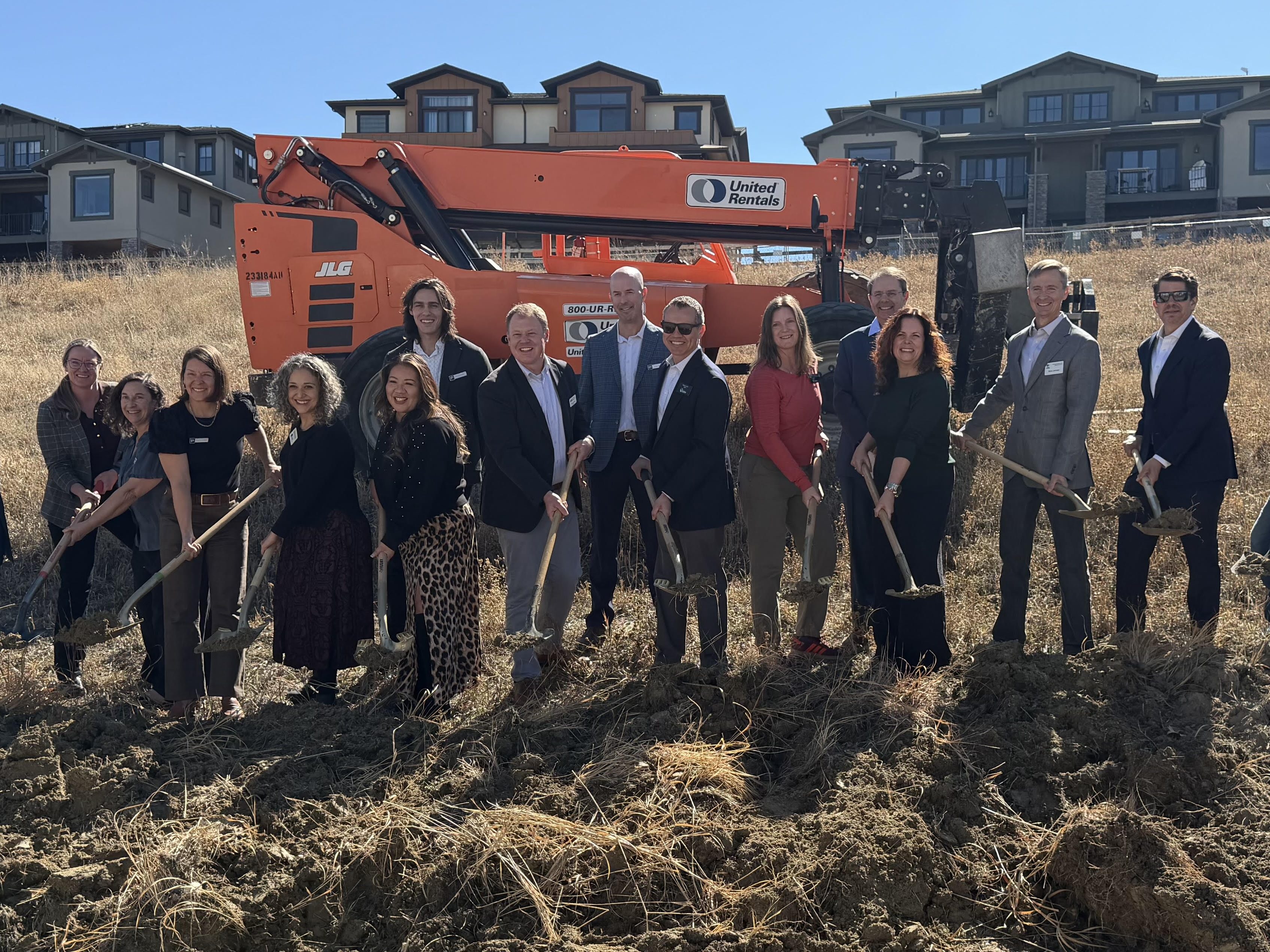Image of Pennrose and partners breaking ground on Kite Route Crossing, a 50-unit, fully affordable, age-restricted community in downtown Superior, Colo.