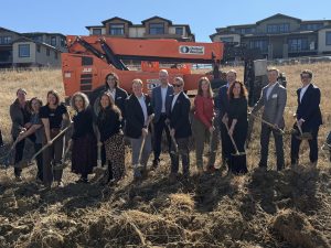 Image of Pennrose and partners breaking ground on Kite Route Crossing, a 50-unit, fully affordable, age-restricted community in downtown Superior, Colo.