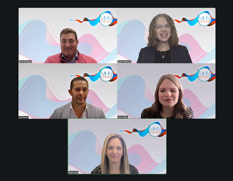 A screenshot of the MHN Voices webinar.