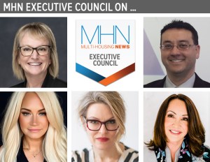 MHN Executive Council featuring headshots of Gustafson, Napovanice, Carpentier, Stallings and Pietroforte