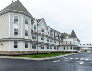 Exterior shot depicting Netherbay in Bay Shore, N.Y., a senior housing property that Greystone provided debt for.