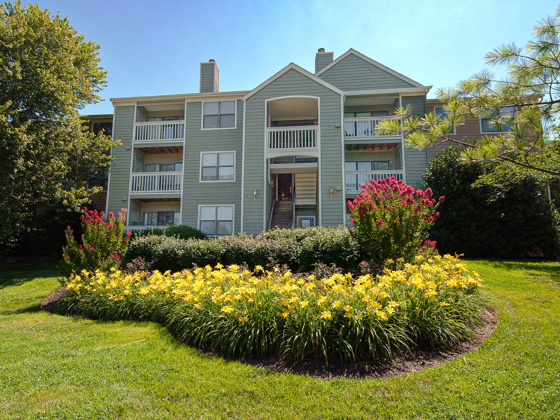Exterior shot of The Crossings at White Marsh, a 396-unit community in Baltimore's Perry Hall suburb.