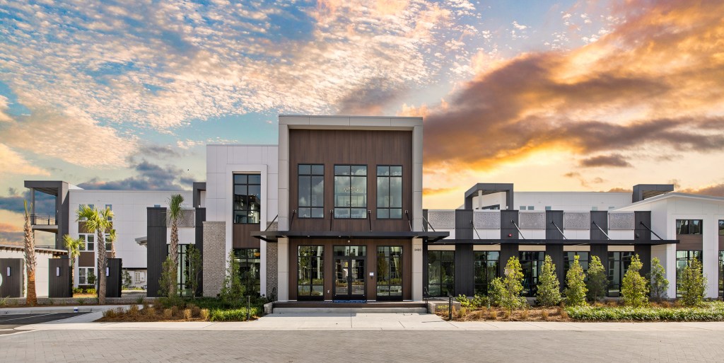 A photo of The Radler, a Woodfield multifamily community adjacent to Nexton Townhomes.