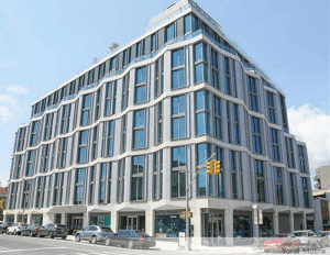 Exterior of an apartment building in Brooklyn, N.Y.