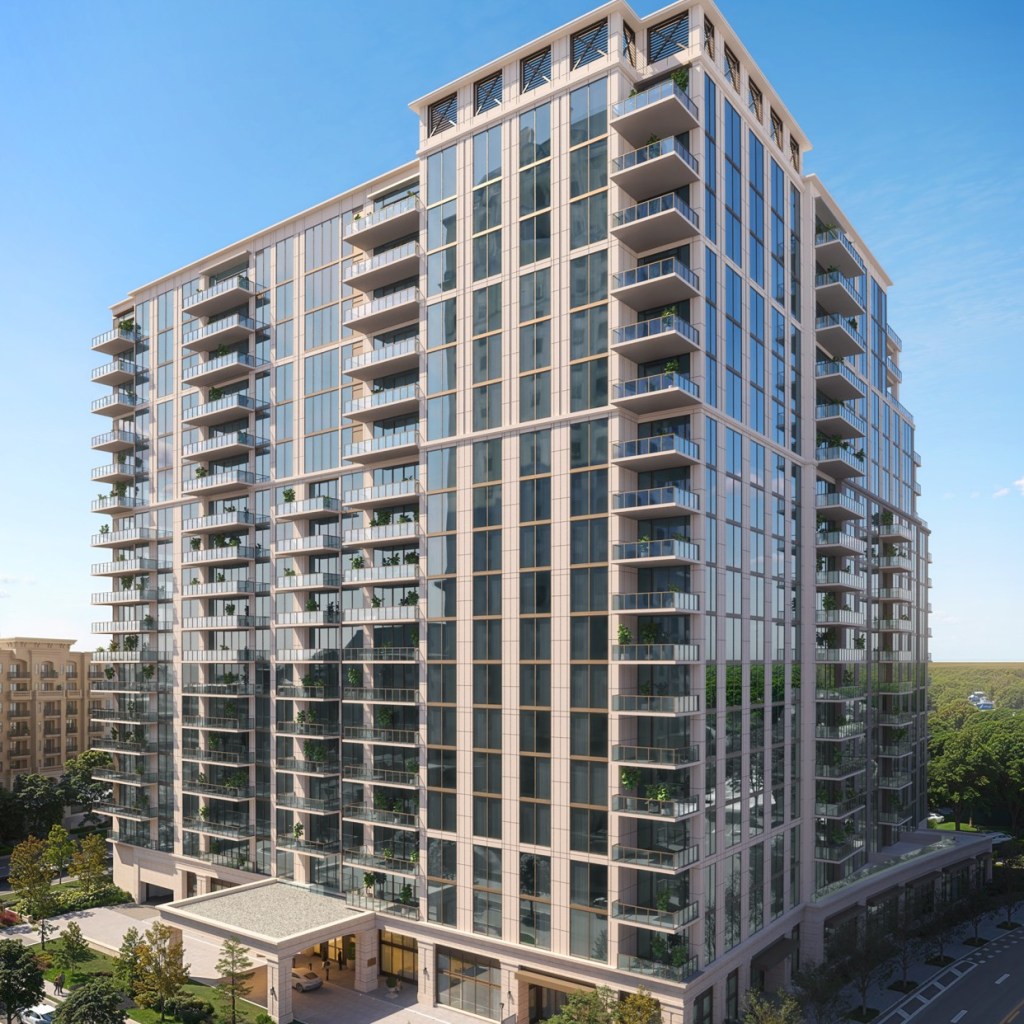 Rendering of Elyse Buckhead, a 20-story condo development in Atlanta's Buckhead district.