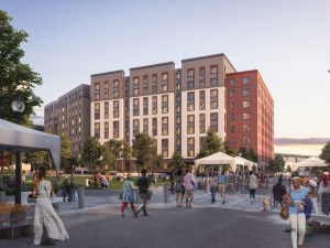 Exterior rendering of Building F, a multifamily project in Boston.
