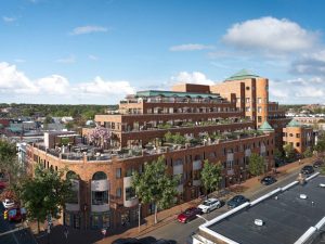 A photo of CityHouse Old Town, an office-to-residential project in the Old Town section of Alexandria, Va., that features 199 luxury residential units and 17,000 square feet of ground-floor retail.