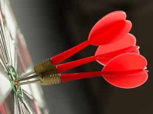 Three darts all a bullseye.