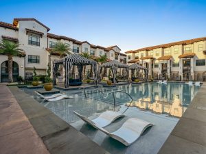 A photo of Domain Memorial, a 313-unit townhome rental community in Houston that was refinanced with an $81 million loan by its owner Knightvest Capital