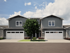 Exterior rendering of Lock Pointe Village, a multifamily project in Canal Winchester, Ohio.
