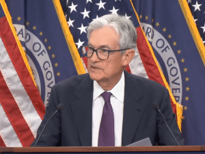 A photo of Federal Reserve Chair Jerome Powell speaking at the April 29th press conference