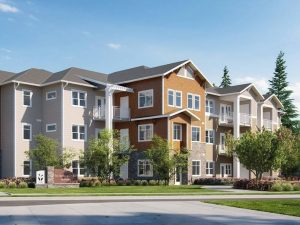 Exterior shot of Springs at Sherwood, a Class-A, 160-unit senior housing community in Sherwood, Ore.