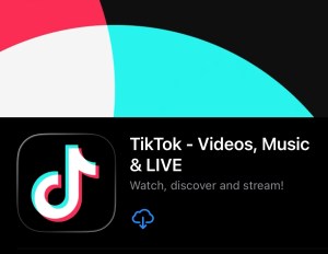 screenshot of the tiktok app