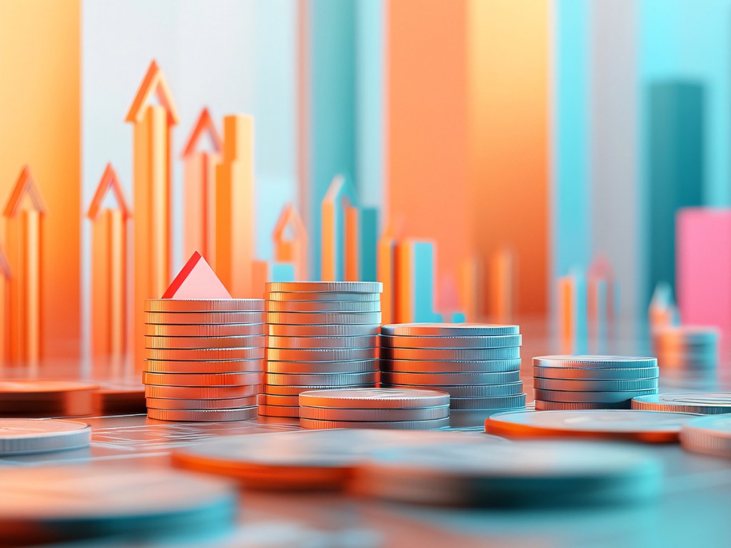 Maximizing Cash Flow 3D Model of Financial Management with Coins, Arrows, and Business Success Concept in Modern Minimalist Design