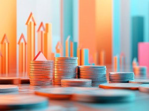 Maximizing Cash Flow 3D Model of Financial Management with Coins, Arrows, and Business Success Concept in Modern Minimalist Design