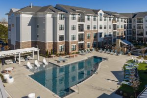 Exterior shot of Allure at Edinburgh, a luxury multifamily community in Chesapeake, Va.
