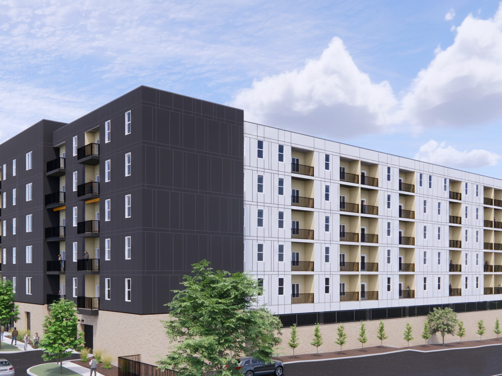 Rendering of Central at Columbus Park, an affordable development by The Annex Group in Omaha, Neb.