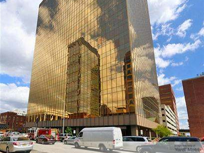 Exterior shot of the Gold Building in downtown Indianapolis.