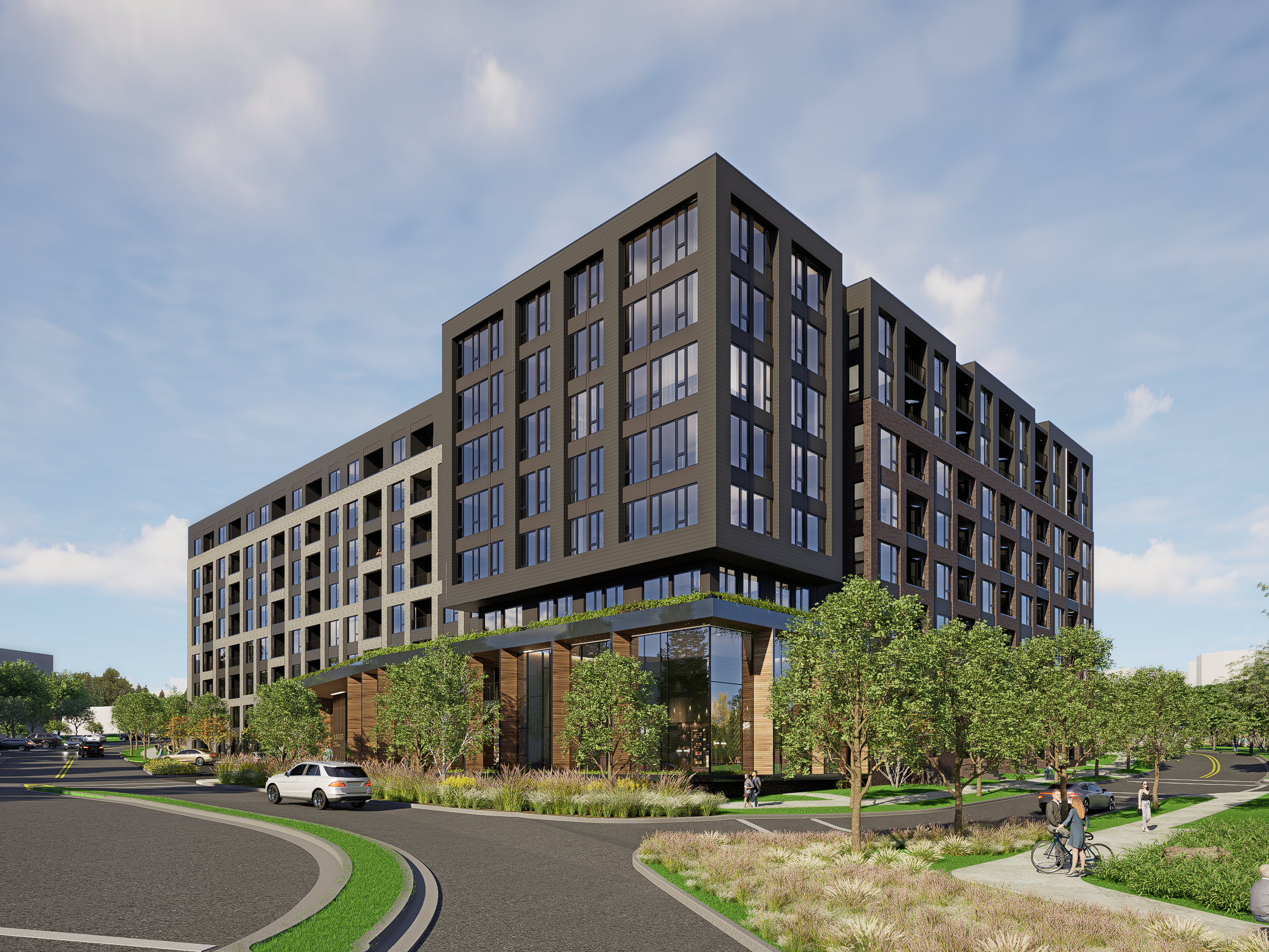 Rendering of Hunter's Branch, an office-to-residential project in Fairfax, Va.