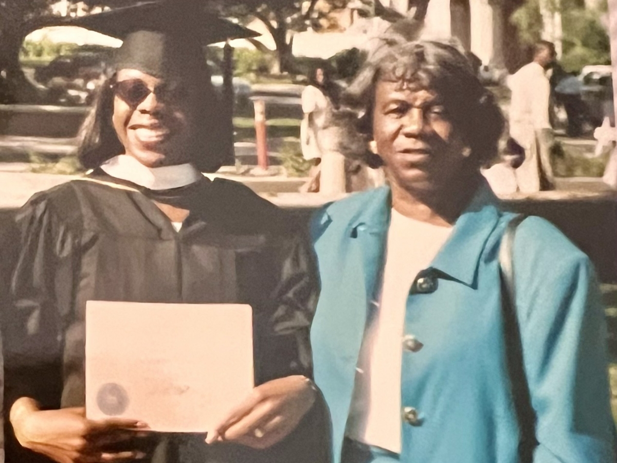Jacqueline Waggoner poses with her mother at her graduation