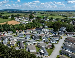Ariel view of manufactured housing