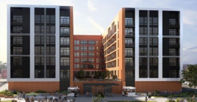 A rendering of Residences at Pier 40 in Philadelphia.