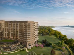 A rendering of River's Edge, a 260-unit luxury senior living development that will be New York City's first life plan community, or continuing care retirement community.