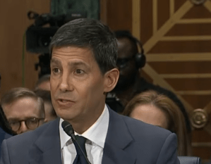 Scott Turner testifies before the Senate Committee on Banking, Housing, and Urban Affairs on April 21.
