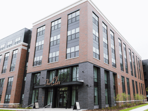 Exterior shot of The Elex, a multifamily property in Fort Wayne, Ind.