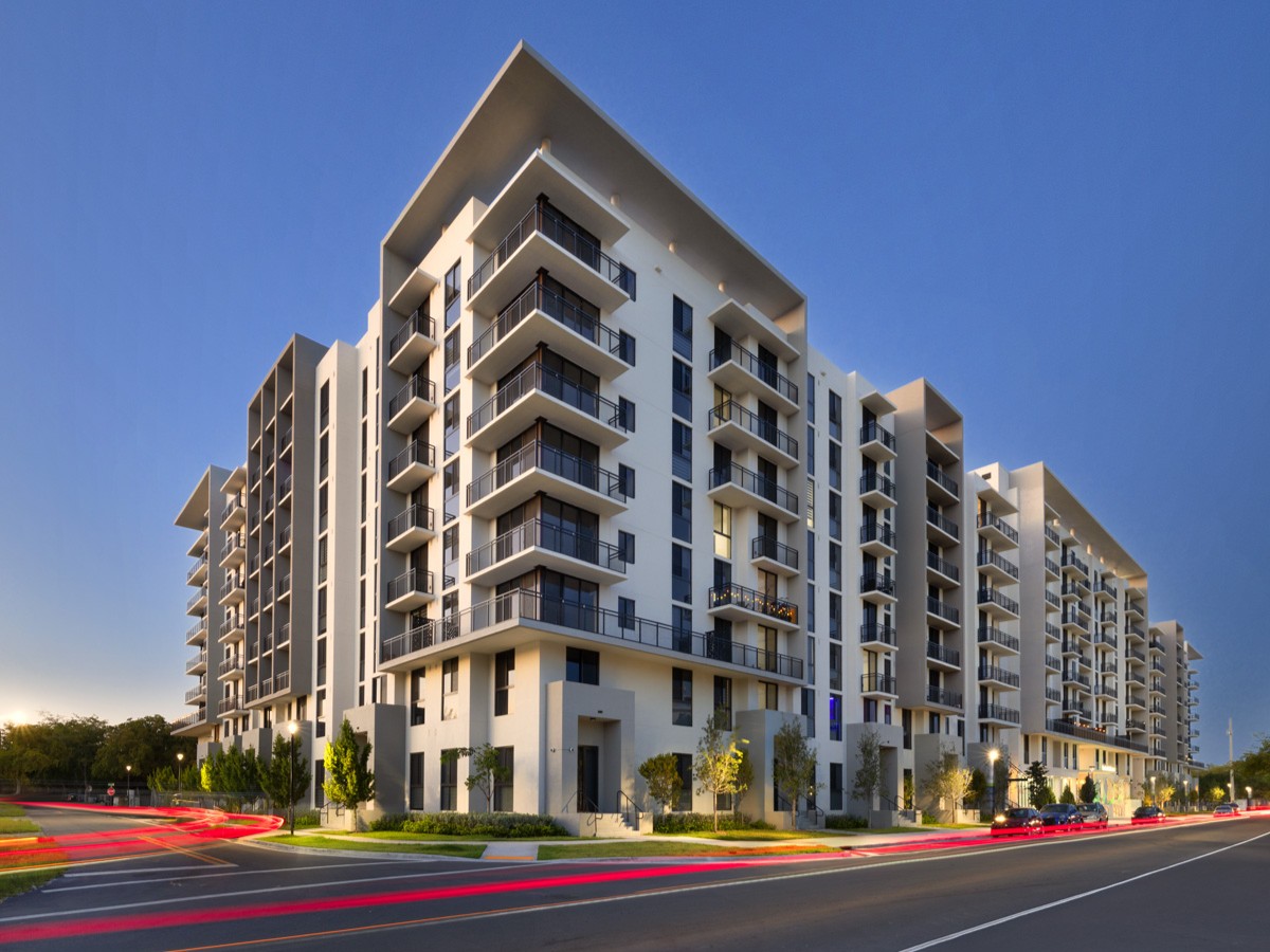 Exterior shot of The Gardens Residences, a community in downtown North Miami.