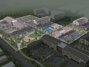 Rendering of The VIC Phase 1, a 250-unit multifamily community in Vancouver, Wash., part of an 80-acre master-planned mixed-use development.