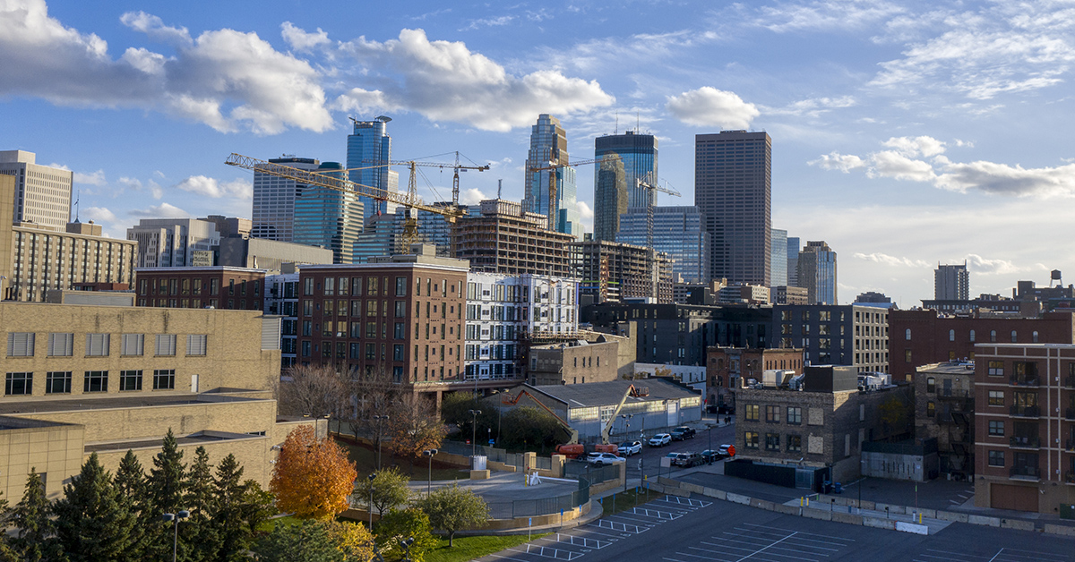 Minneapolis, city in the state of Minnesota, United States of America, during the morning