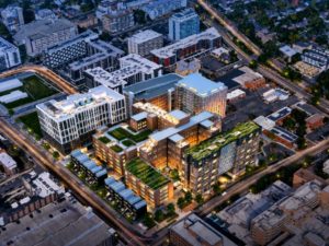 Image of a former Veterans Affairs hospital campus on a 8-acre site in Denver, to be redeveloped into a Class A mixed-use 493-unit community.