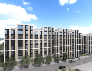 Rendering of new student housing community in San Marcos, Texas.