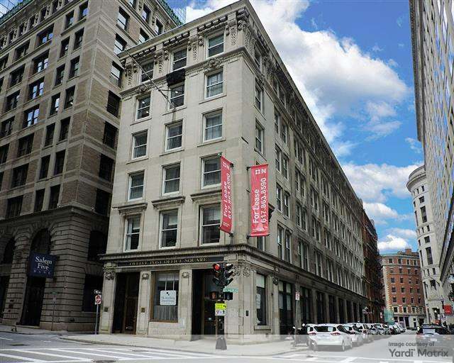 Exterior shot of the historic office building at 12 Post Office Square in Boston