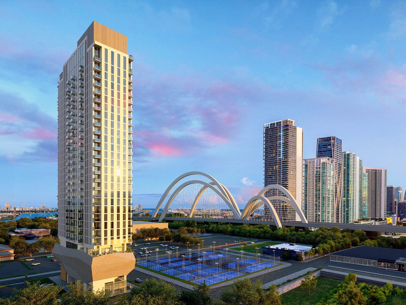 A rendering of 14 ROC, a condominium tower currently underway in downtown Miami