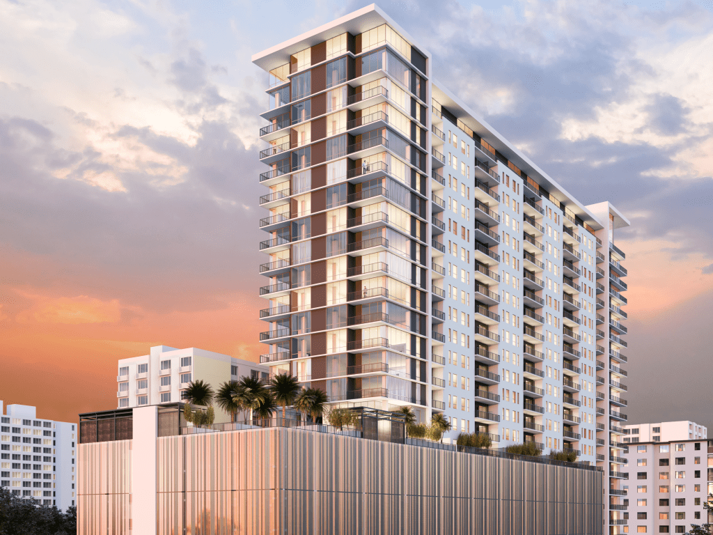 Exterior rendering of the 24-story development at 275 Fifth St. in St. Petersburg, Fla.