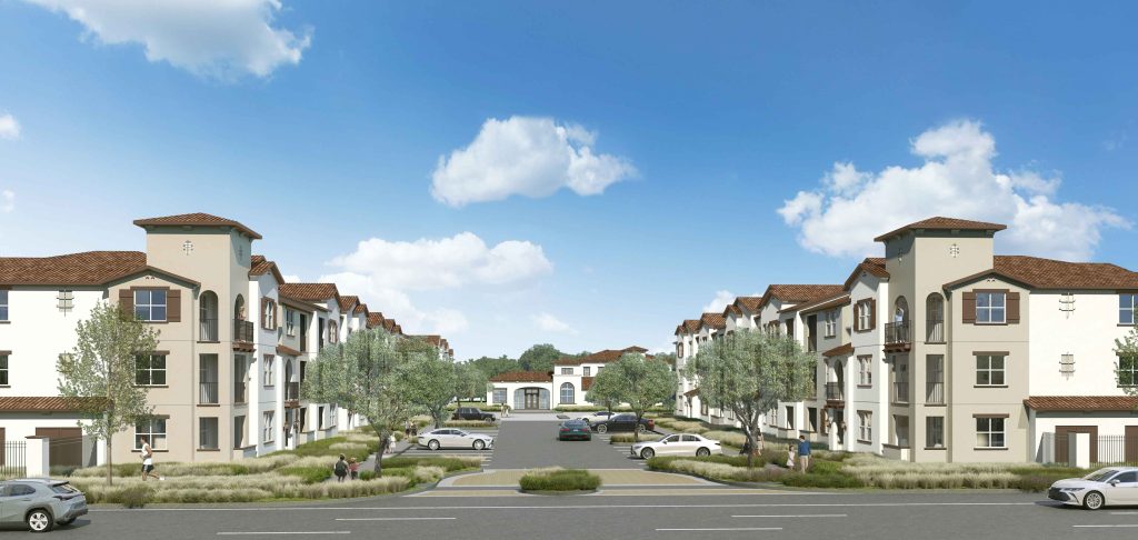 A rendering of Aldea, a 387-unit, garden-style community in Murrieta, Calif., to be developed by Quarterra. 