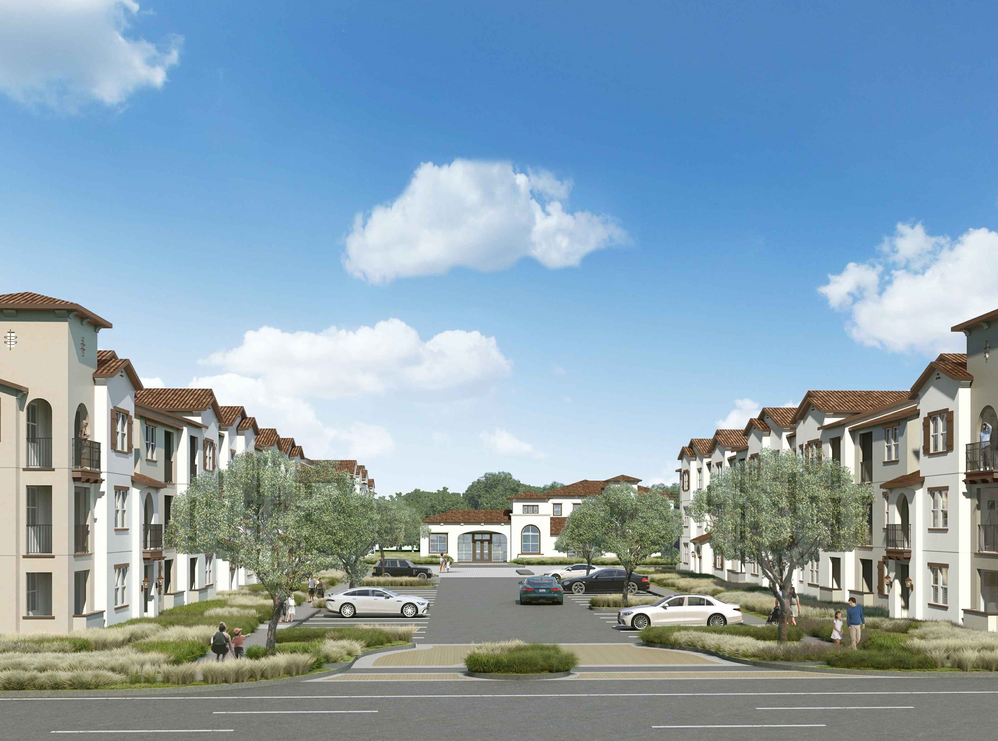 A rendering of Aldea, a 387-unit, garden-style community in Murrieta, Calif., to be developed by Quarterra.