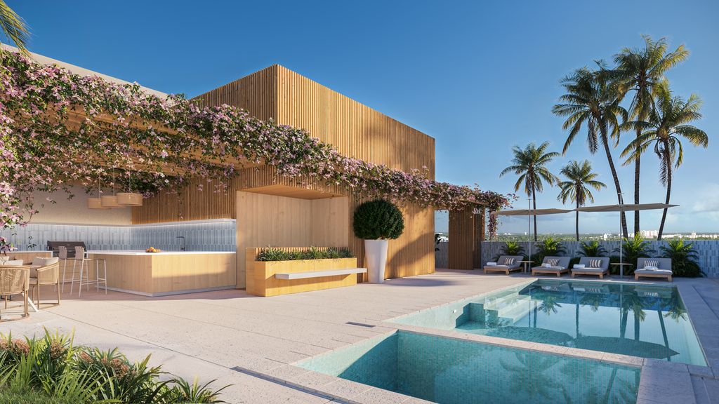 A rendering of EDEN's rooftop amenity space.