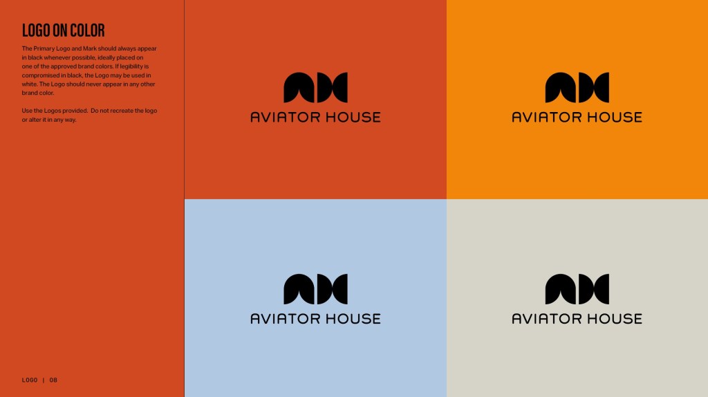 Aviator House logo variations
