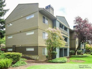 Exterior shot depicting one of the buildings that make up Latitude Apartments, a multifamily property in Everett, Wash.