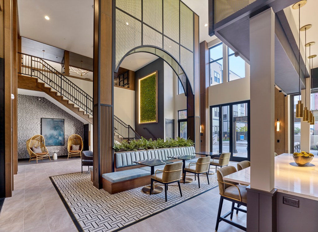 Interior shot of the shared lounge area at Canterly Place in Livingston, N.J.