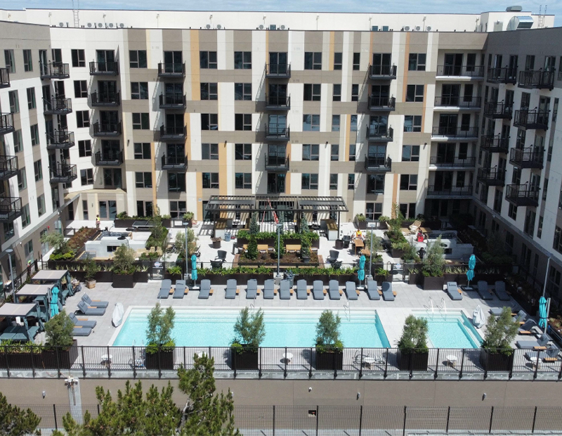 Pool deck at Elowen in San Diego