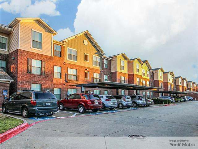 Outside shot of Evergreen at Lewisville, a 218-unit affordable , age-restricted community in Lewisville, Texas.