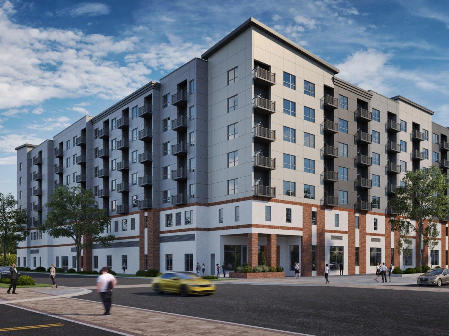 A rendering of Garden Station, a mixed-use development in west suburban Villa Park, Ill