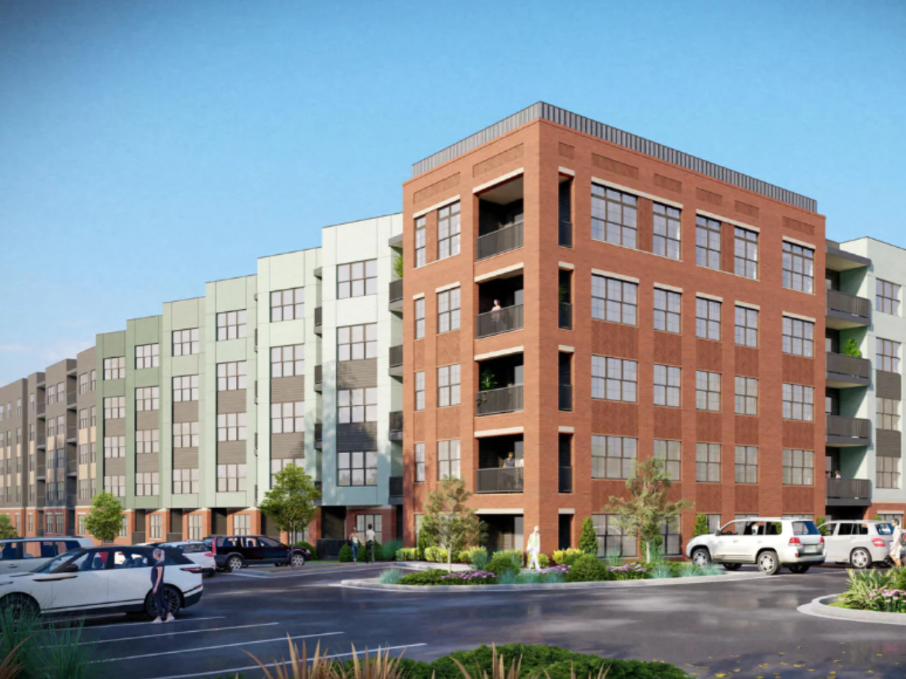 Exterior shot featuring JPI's Jefferson Watts, the first North Carolina project by the company in 15 years.