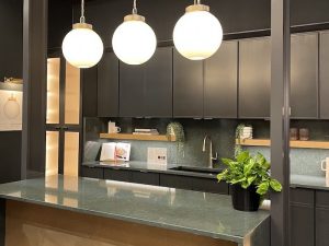 A photo of globe lighting in a kitchen