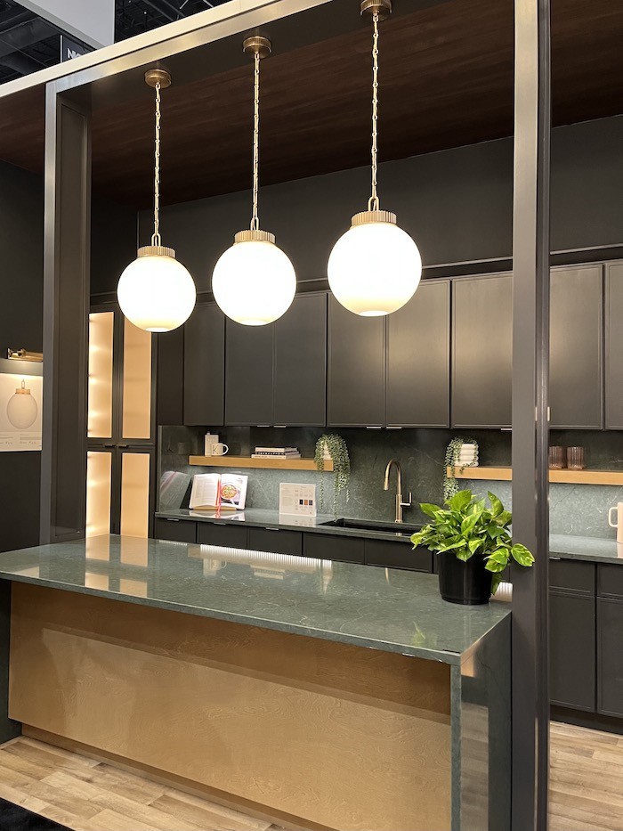 A photo of globe lighting in a kitchen